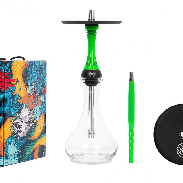 Alpha Hookah Model X Green Hazard Наргиле с вкл. Ваза, 710, Alpha Hookah