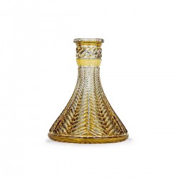 Caesar Crystal Bohemiae Cone Leaf Cut Amber Кристална Ваза за Наргиле