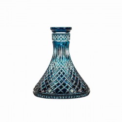 Caesar Crystal Bohemiae Cone Million Cut Azure Кристална Ваза за Наргиле