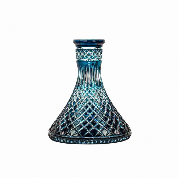 Caesar Crystal Bohemiae Cone Million Cut Azure Кристална Ваза за Наргиле, 1523, Кристални Вази