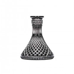 Caesar Crystal Bohemiae Cone Million Cut Black Кристална Ваза за Наргиле
