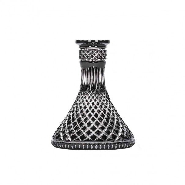 Caesar Crystal Bohemiae Cone Million Cut Black Кристална Ваза за Наргиле, 318, Кристални Вази