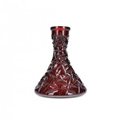 Caesar Crystal Bohemiae Cone Rock Red Кристална Ваза за Наргиле