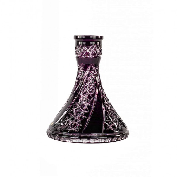 Caesar Crystal Bohemiae Cone Wild Cut Turned Purple Кристална Ваза за Наргиле, 331, Кристални Вази
