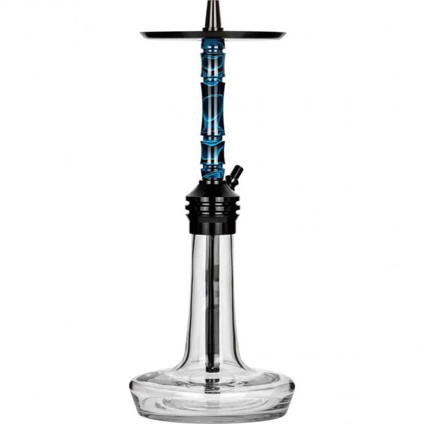 MOZE VARITY Lounge Black Steel Clear Wavy Blue Наргиле, 910, MOZE Shisha