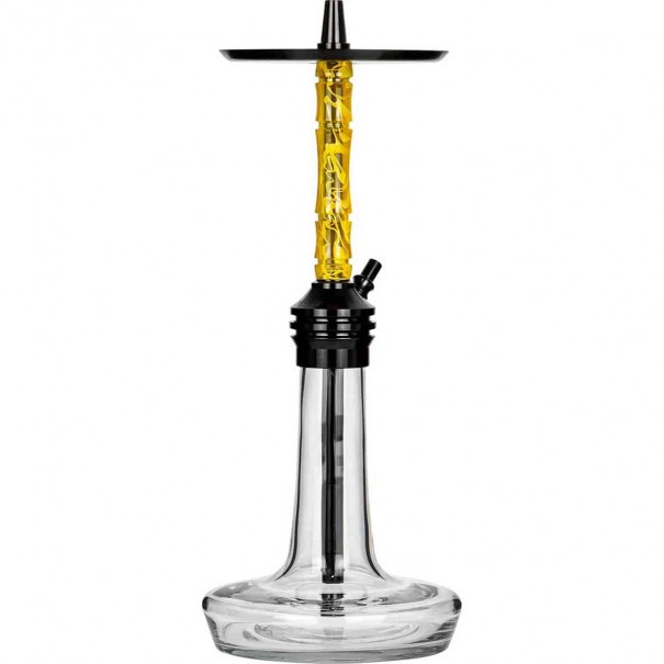 MOZE VARITY Lounge Black Steel Clear Wavy Yellow Наргиле, 912, MOZE Shisha