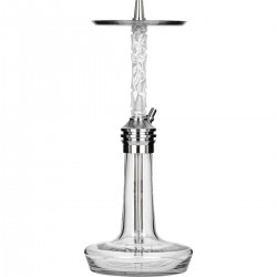 MOZE VARITY Lounge Silver Steel Clear Wavy Frosted Наргиле