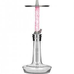 MOZE VARITY Lounge Silver Steel Clear Wavy Pink Наргиле