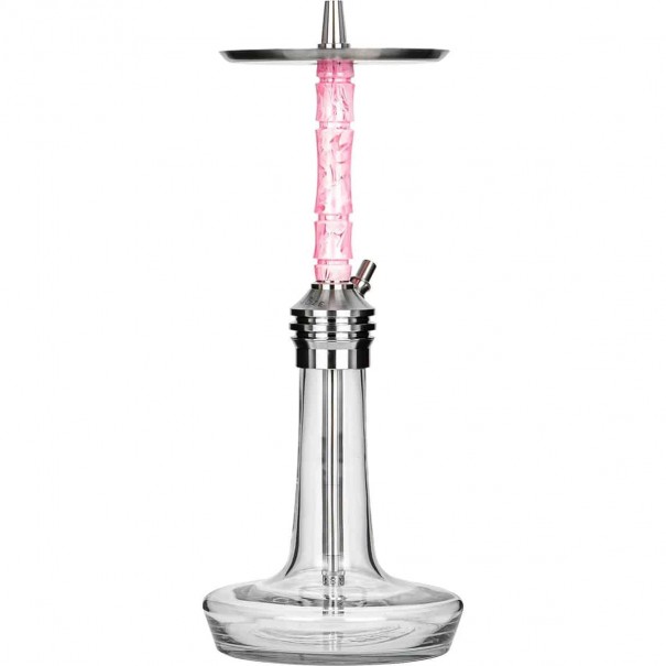 MOZE VARITY Lounge Silver Steel Clear Wavy Pink Наргиле, 725, MOZE Shisha