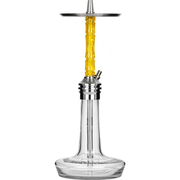 MOZE VARITY Lounge Silver Steel Clear Wavy Yellow Наргиле, 751, MOZE Shisha