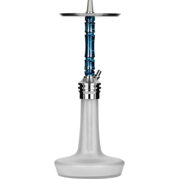 MOZE VARITY Lounge Silver Steel Frosted Wavy Blue Наргиле, 896, MOZE Shisha