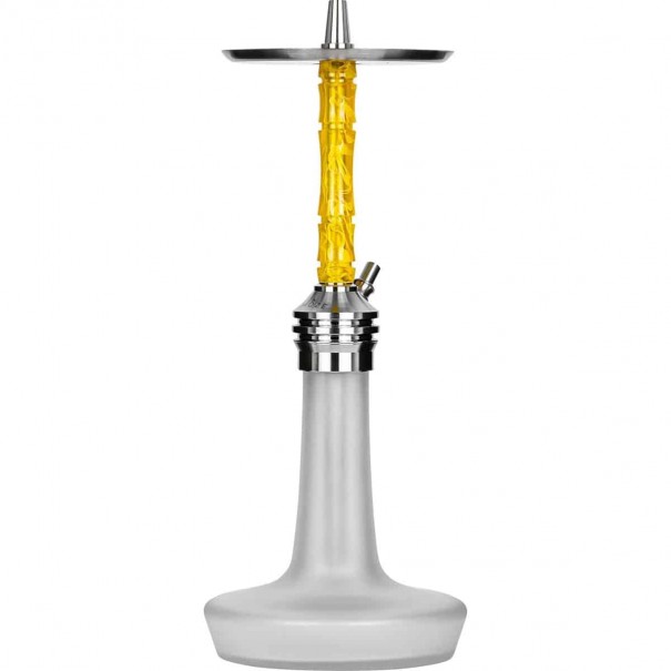 MOZE VARITY Lounge Silver Steel Frosted Wavy Yellow Наргиле, 900, MOZE Shisha
