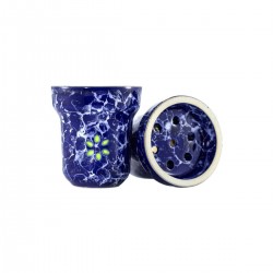 Solaris Eva Glow Blue and White Glazed Килър Чашка за Наргиле