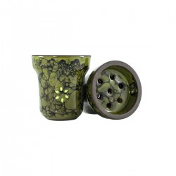 Solaris Eva Glow Green and Black Glazed Килър Чашка за Наргиле