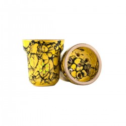 Solaris Eva Glow Yellow and Black Glazed Килър Чашка за Наргиле
